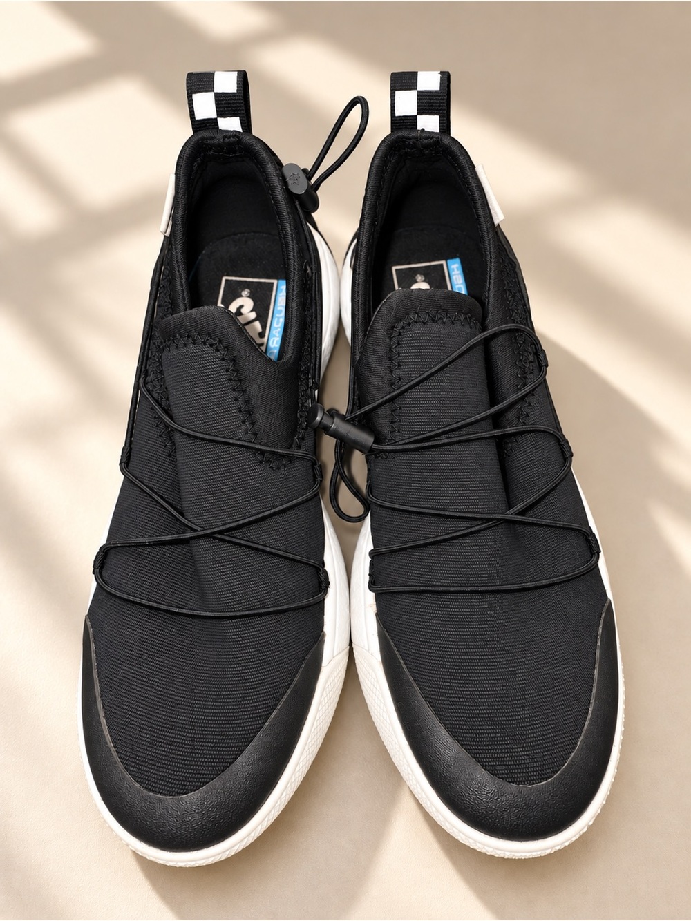 Women’s Black Slip-On Athletic Sneakers with White Sole